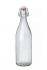  Facetted Clear Glass Bottle with Stainless Steel Shackled Ceramic Closure . 500 ml .